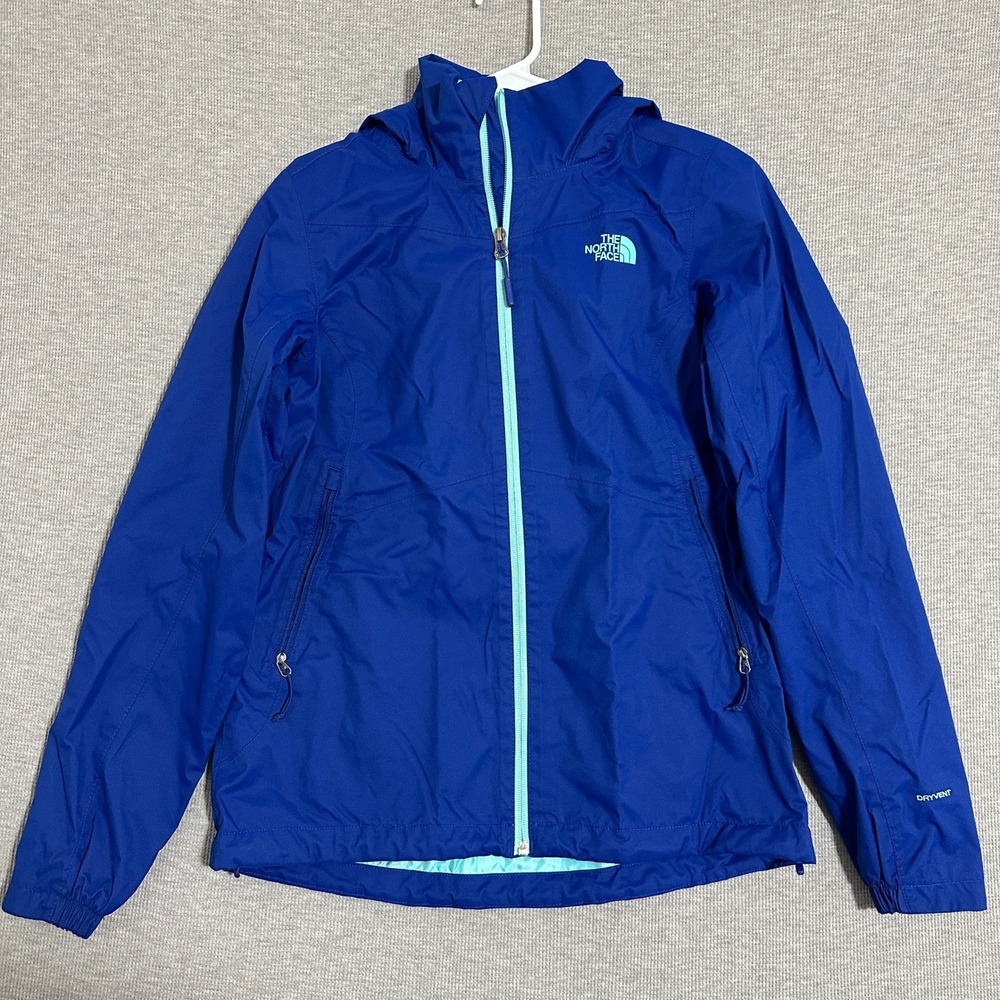 The North Face Resolve Plus DryVent Waterproof Rain Jacket Blue Womens Small